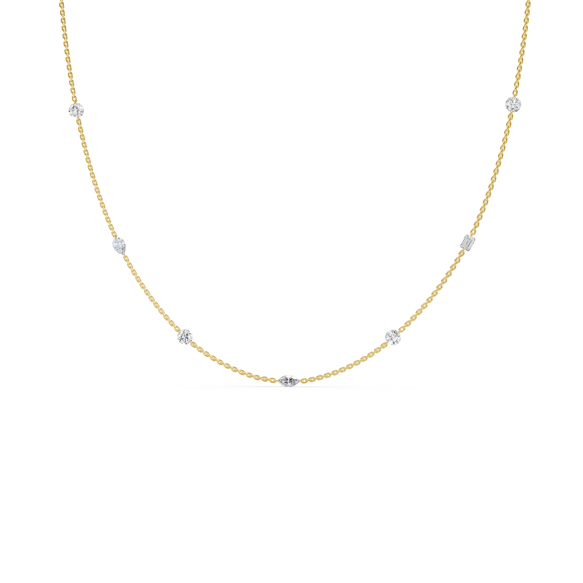 Golden Charm Diamond Necklace