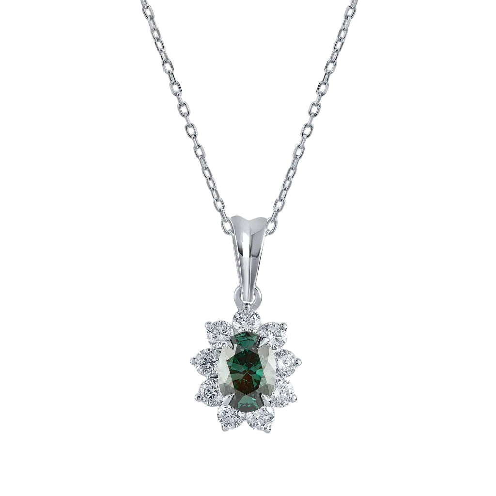 Emerald-Mist Halo Pendant