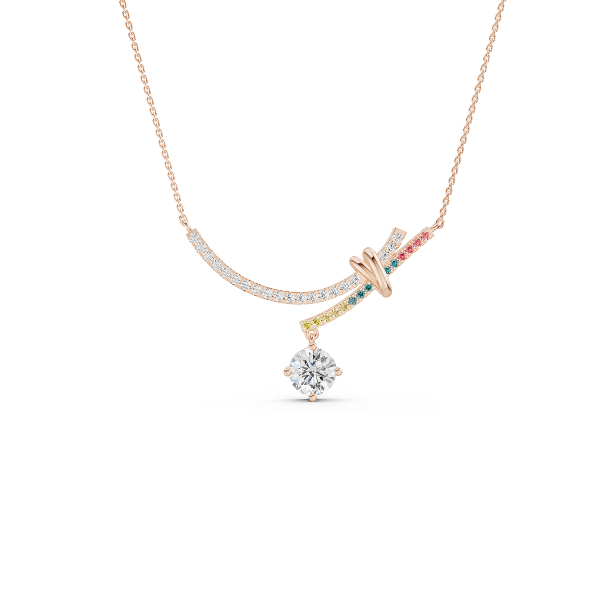 Multi-Color Pavé Knot Pendant