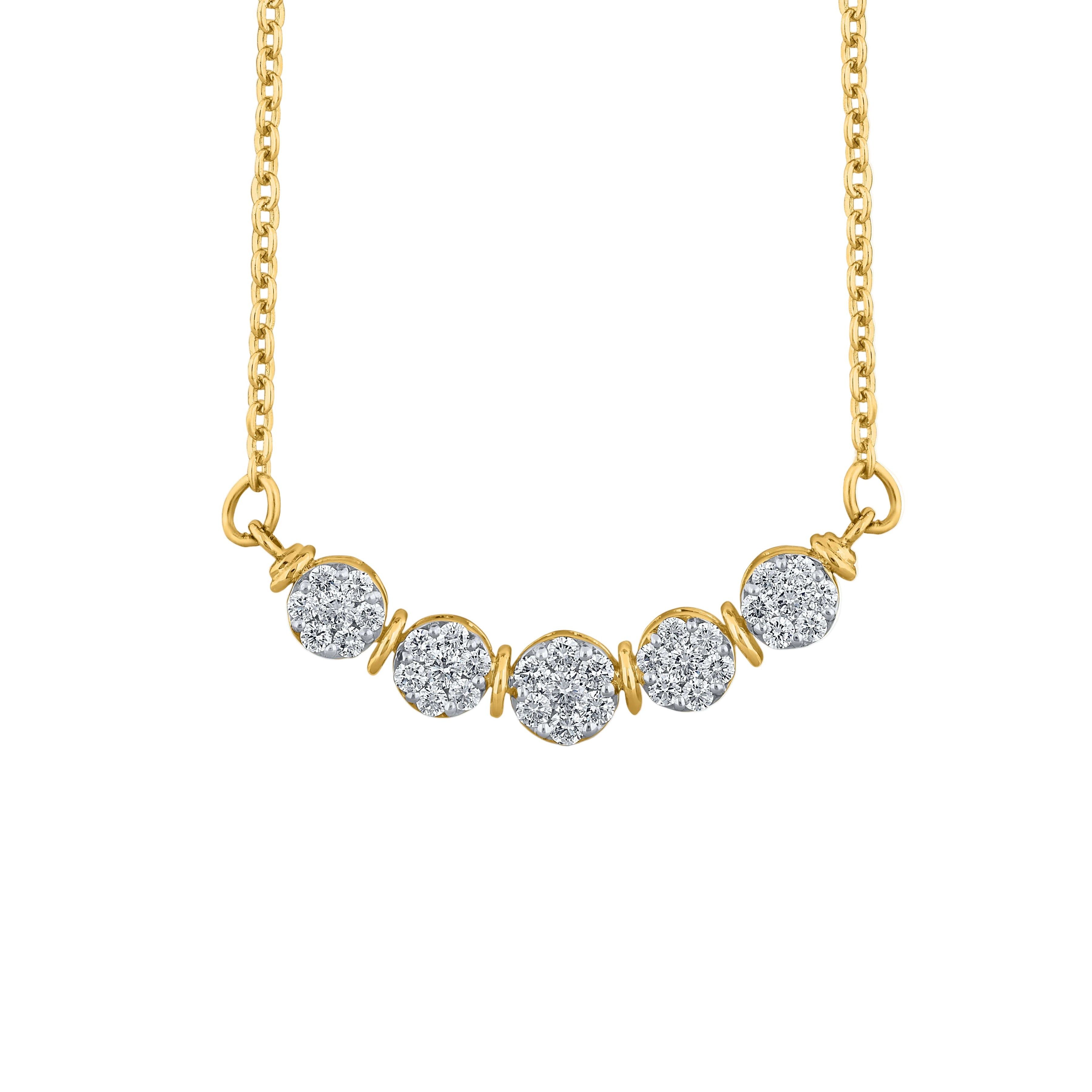 Five-Cluster Curved Journey Pendant