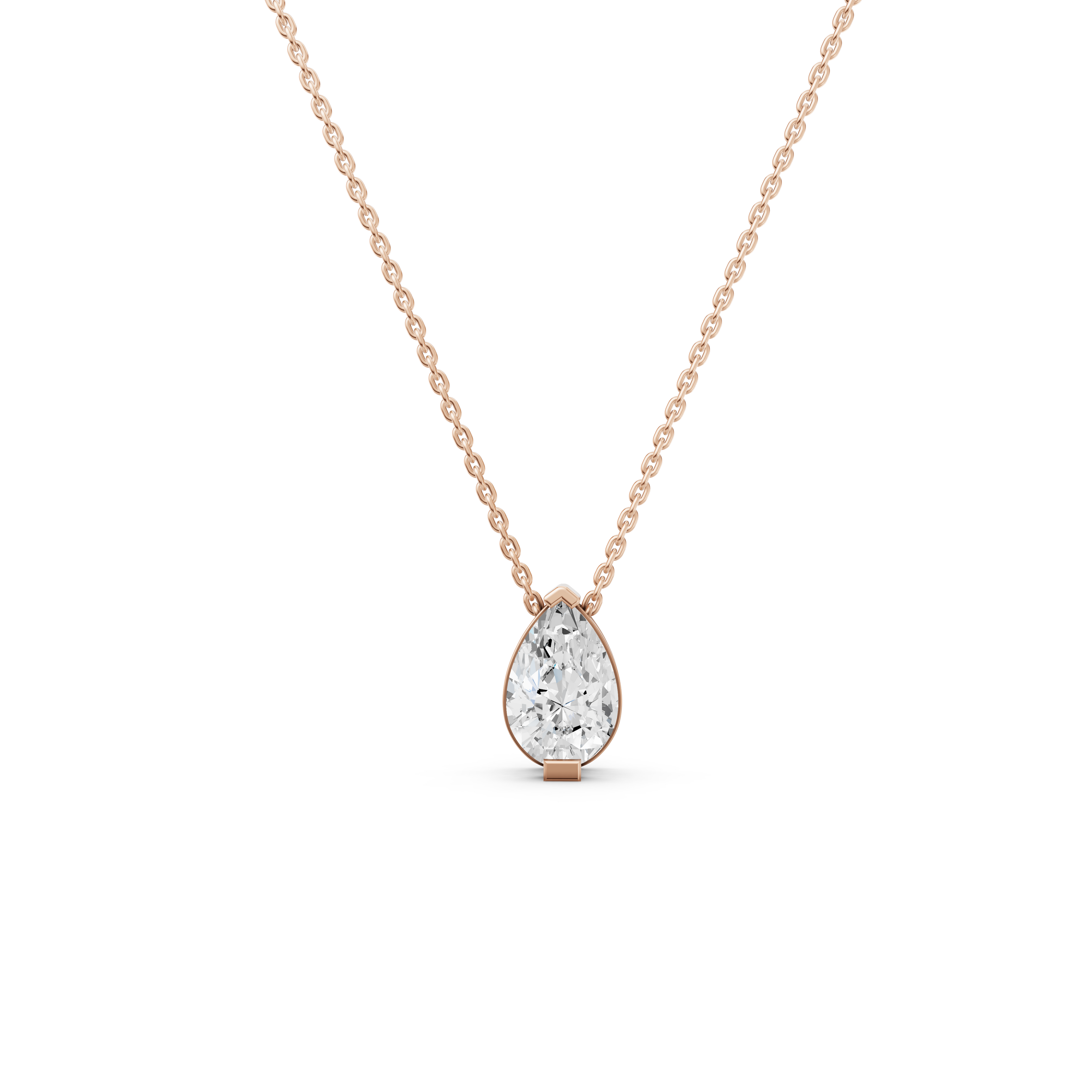 Pear-Cut Diamond Solitaire Pendant