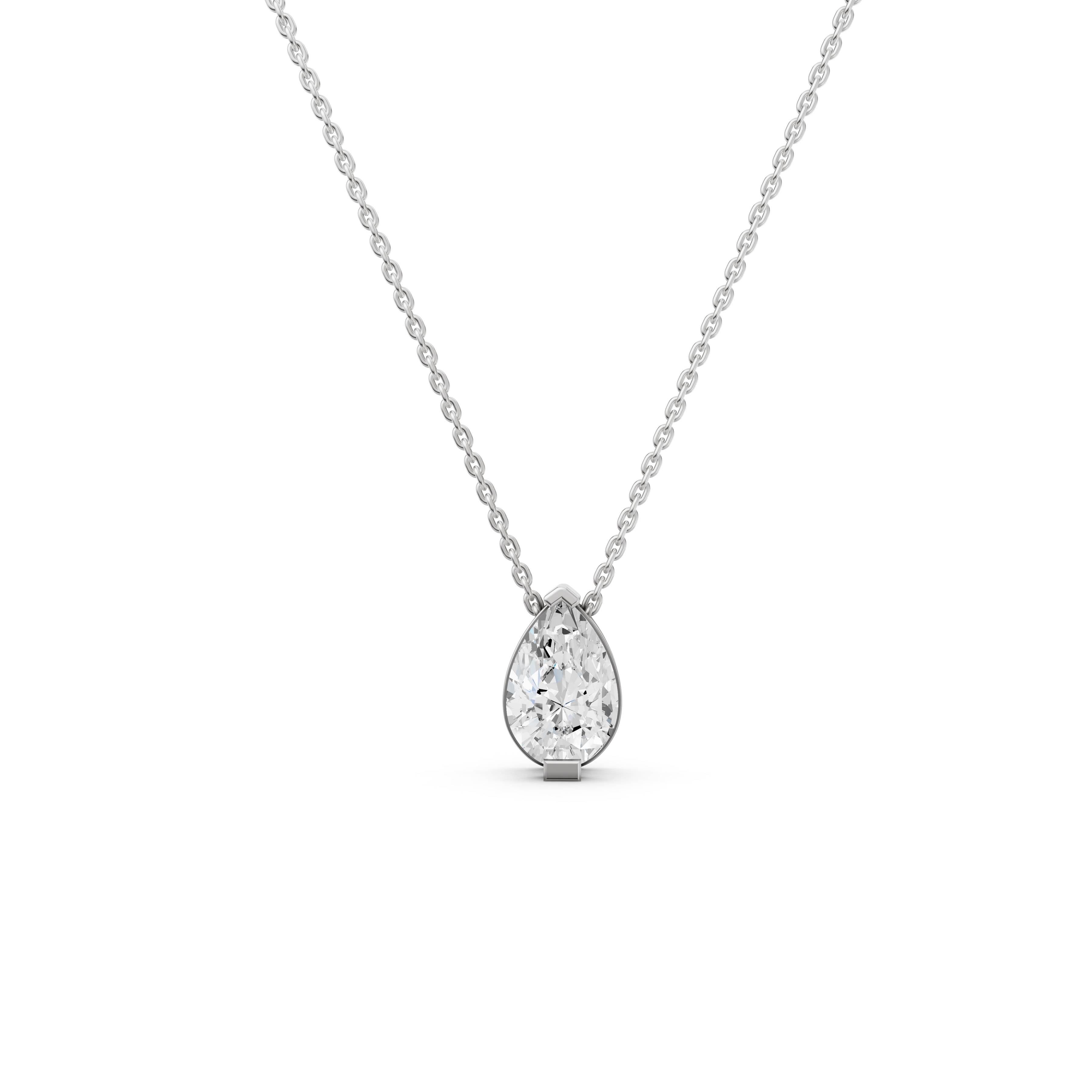 Pear-Cut Diamond Solitaire Pendant