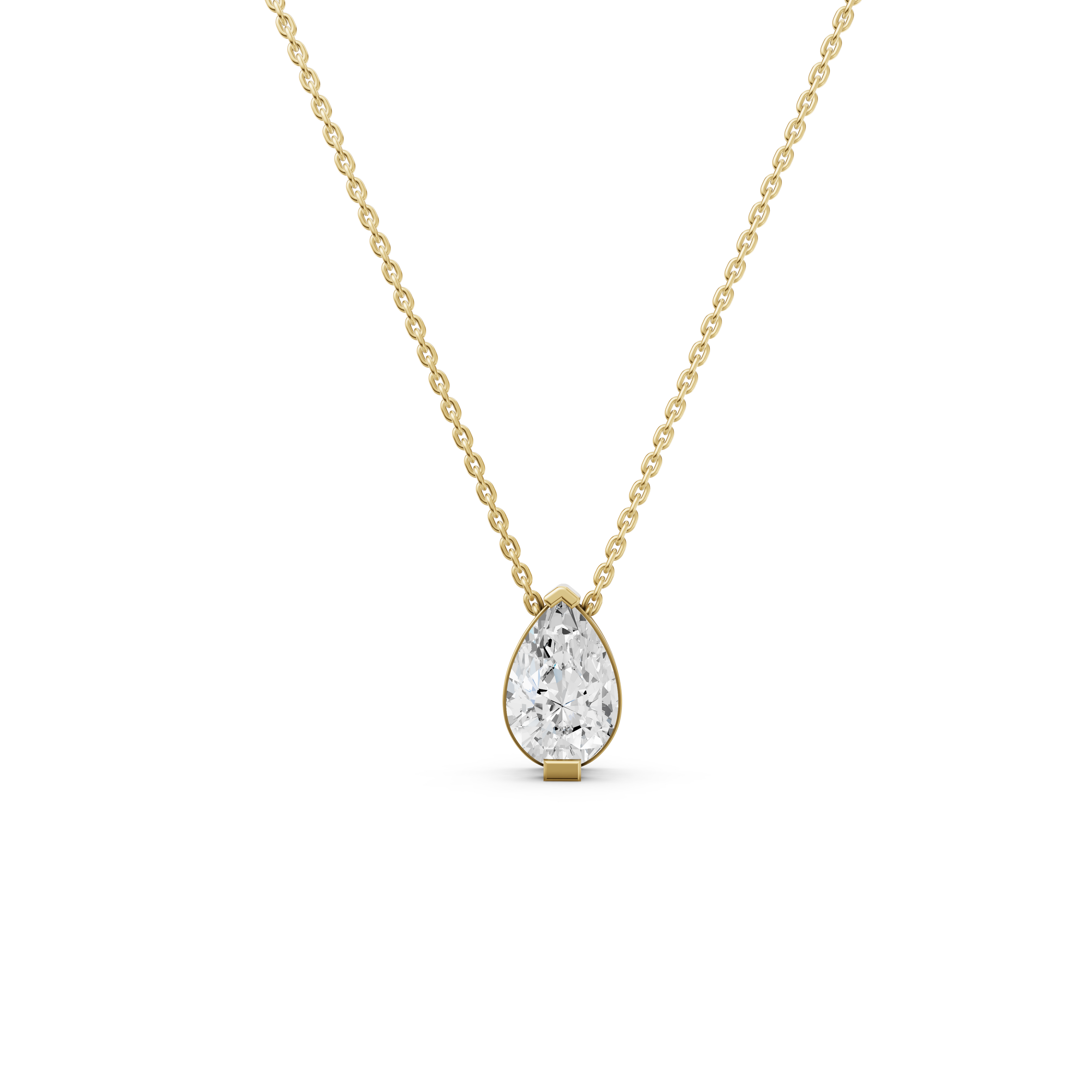 Pear-Cut Diamond Solitaire Pendant