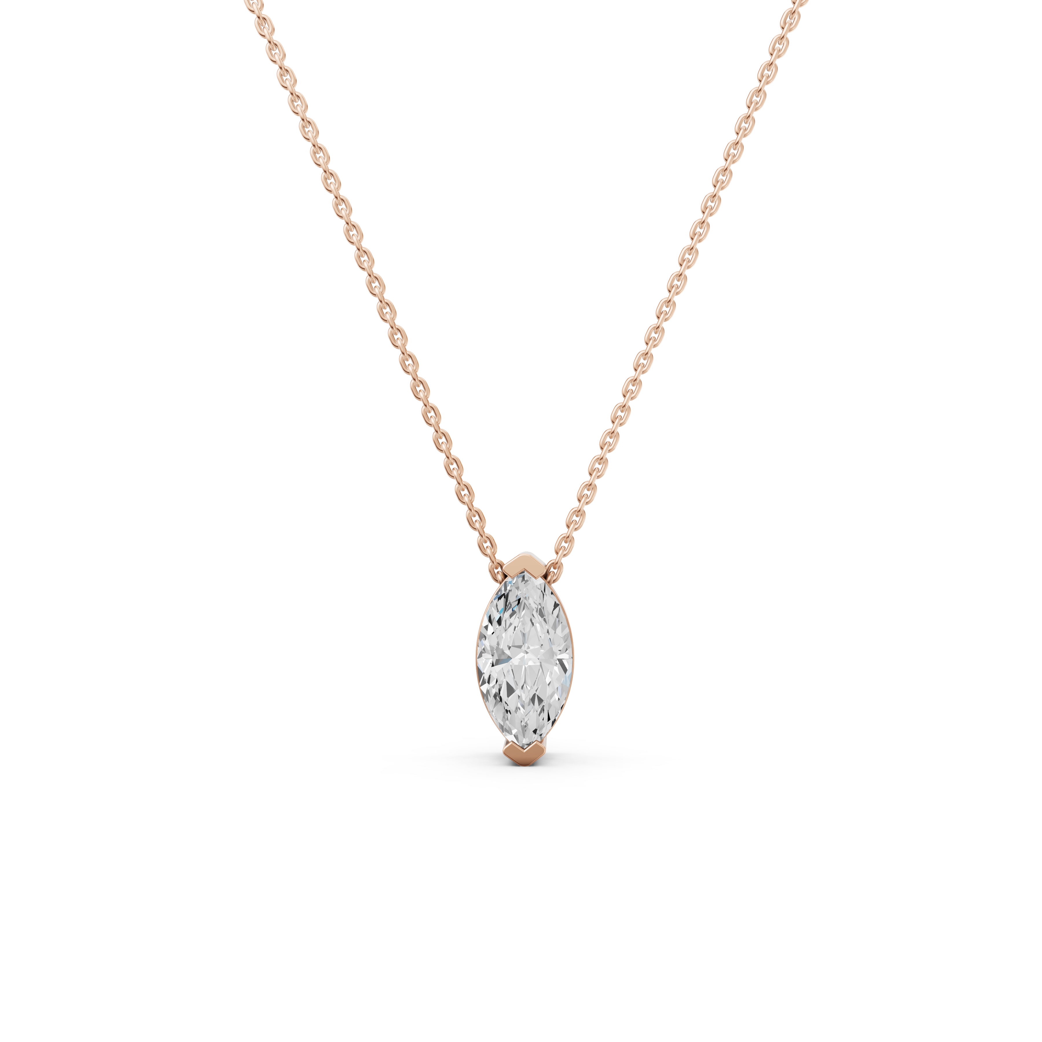 Marquise-Cut Diamond Solitaire Pendant