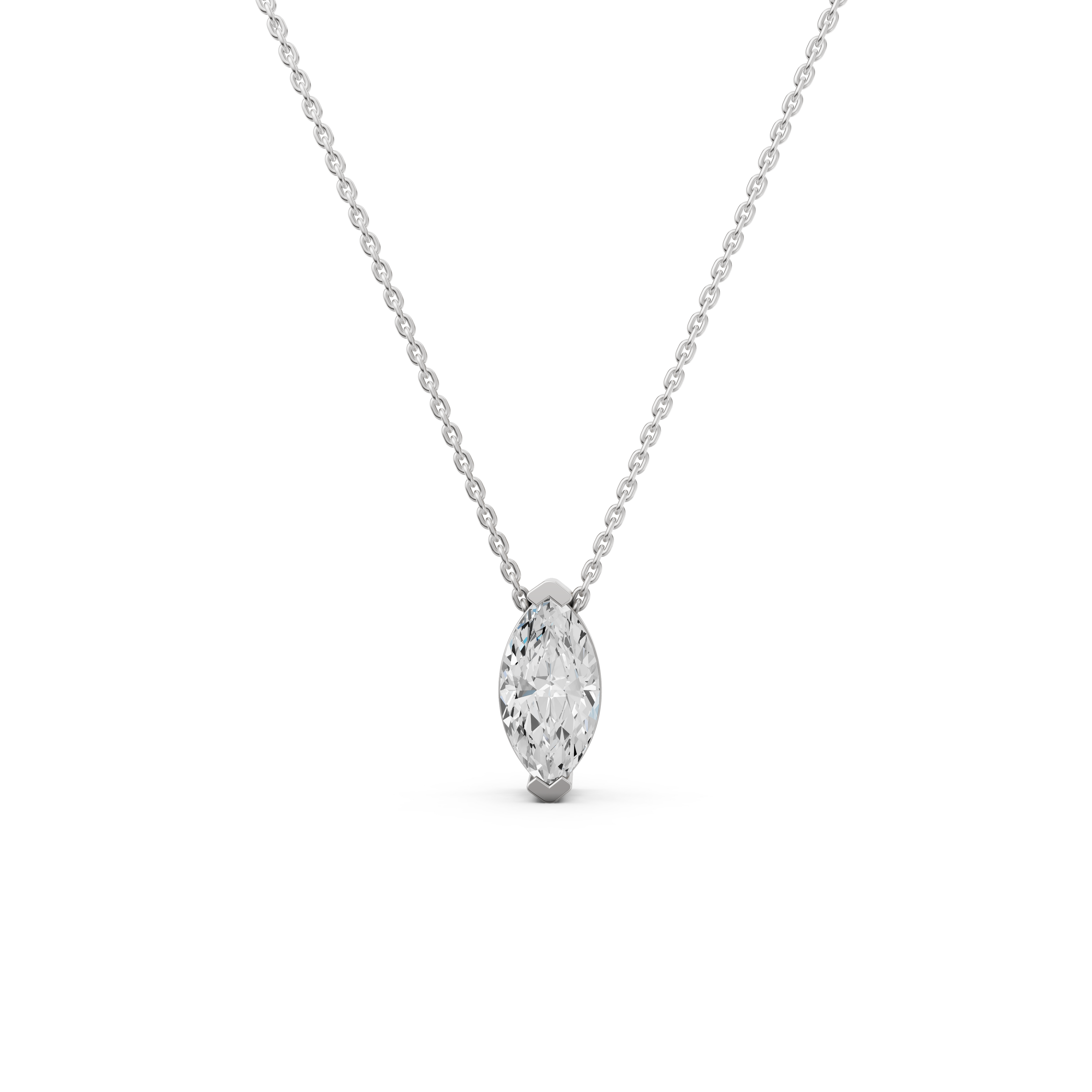 Marquise-Cut Diamond Solitaire Pendant
