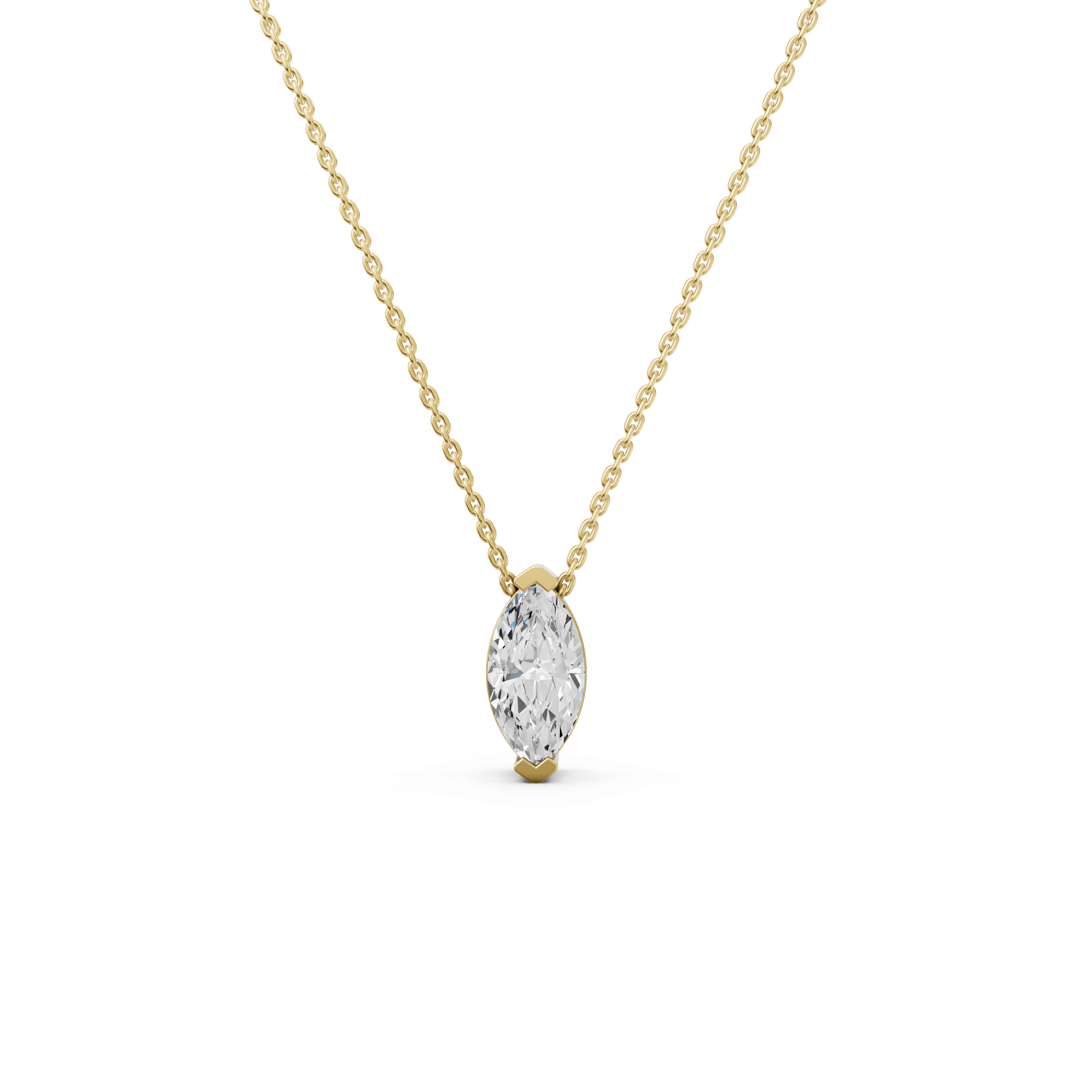 Marquise-Cut Diamond Solitaire Pendant