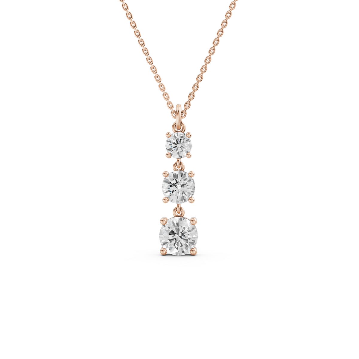 The Tri-Stone Graduated Drop Pendant