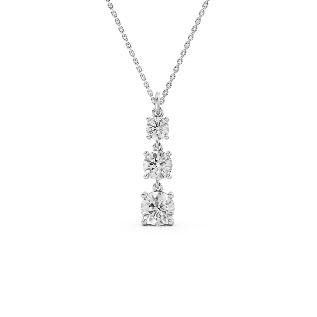 The Tri-Stone Graduated Drop Pendant