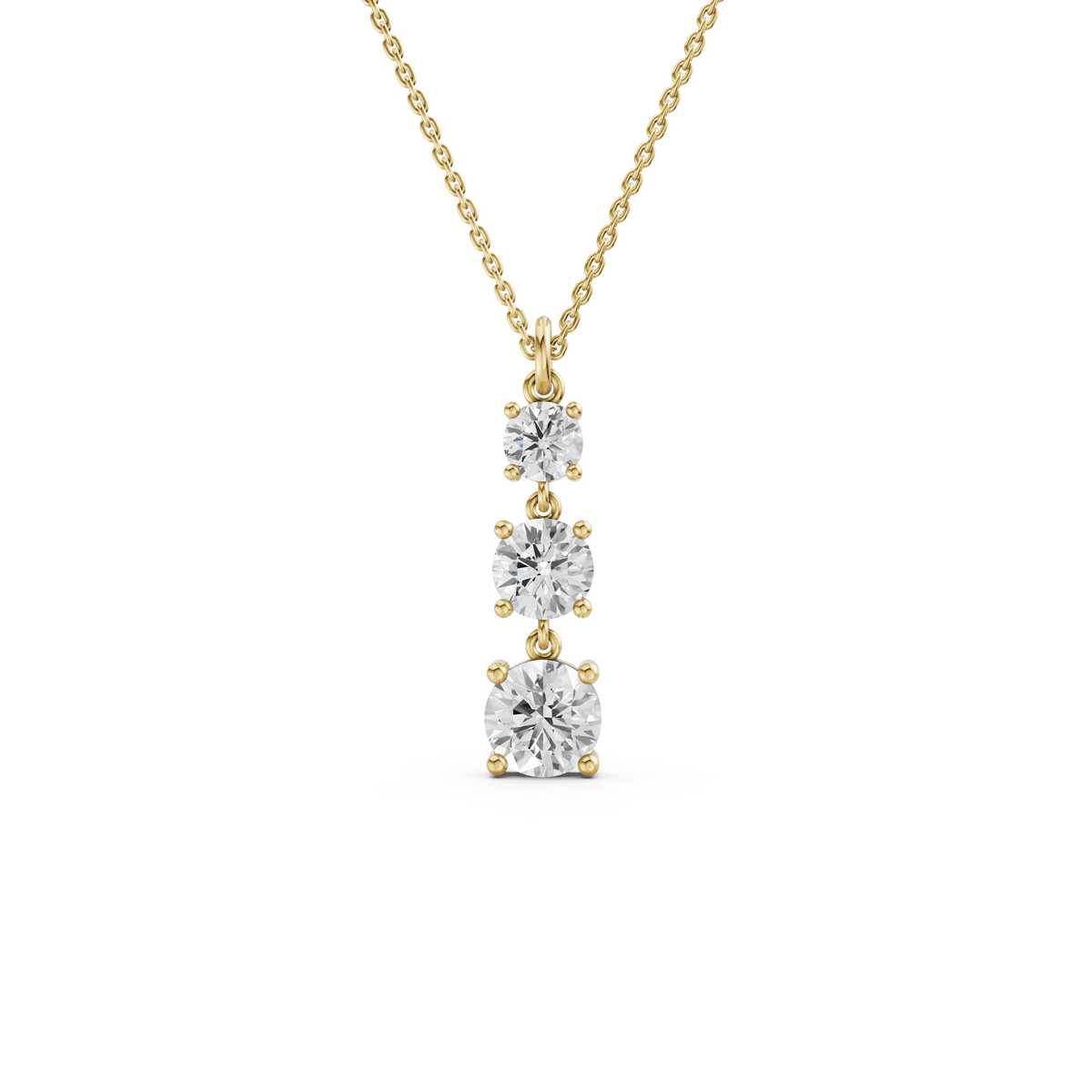 The Tri-Stone Graduated Drop Pendant