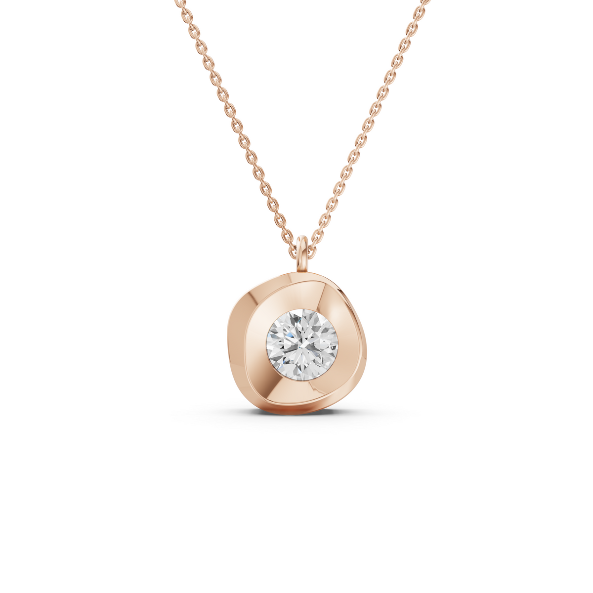 Round Brilliant Bezel-Set Bold Pendant