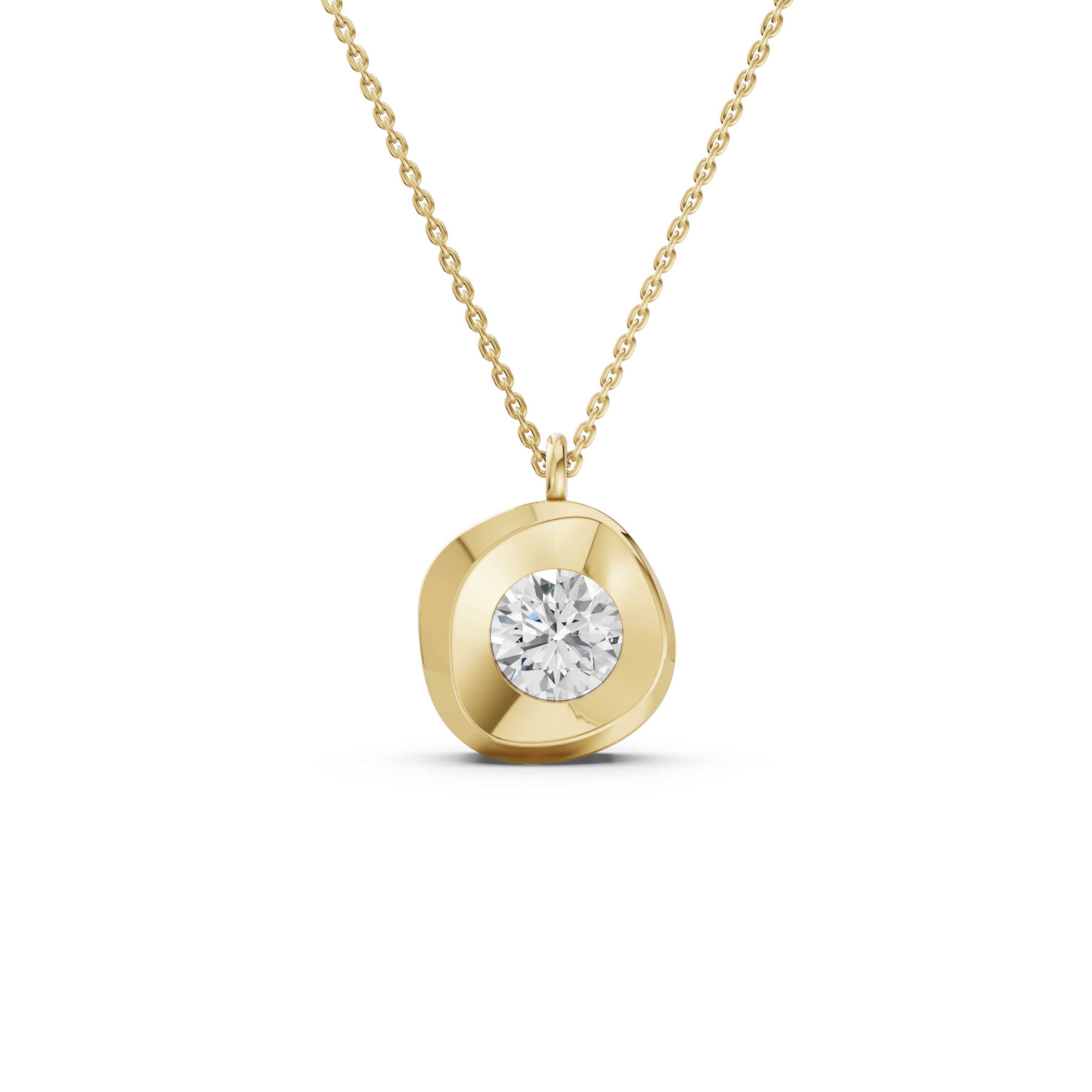 Round Brilliant Bezel-Set Bold Pendant