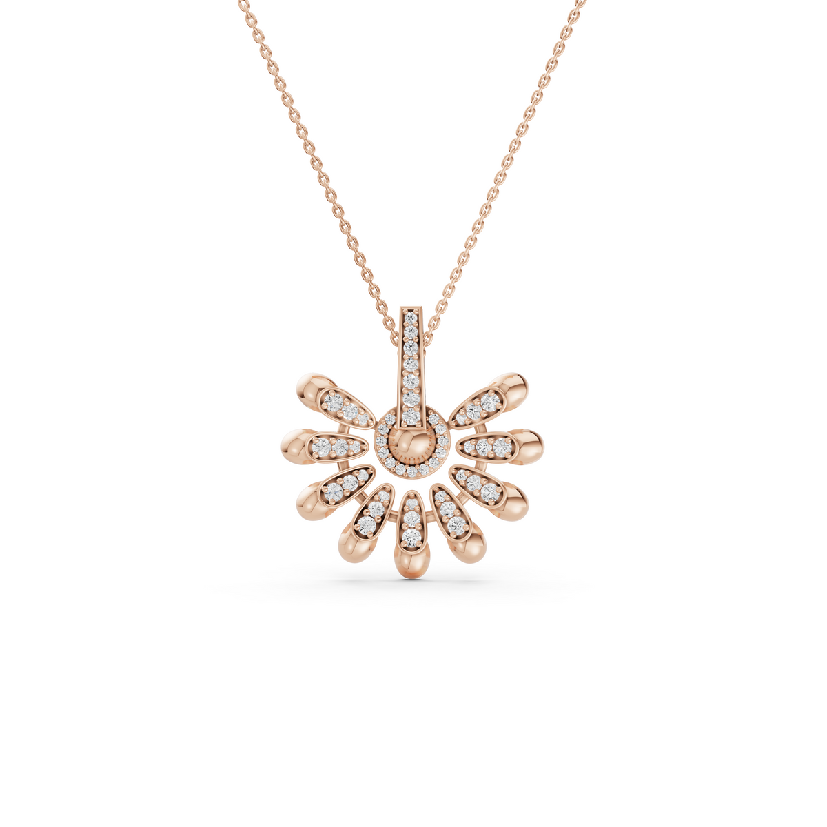 Radiant Sunburst Diamond Pendant