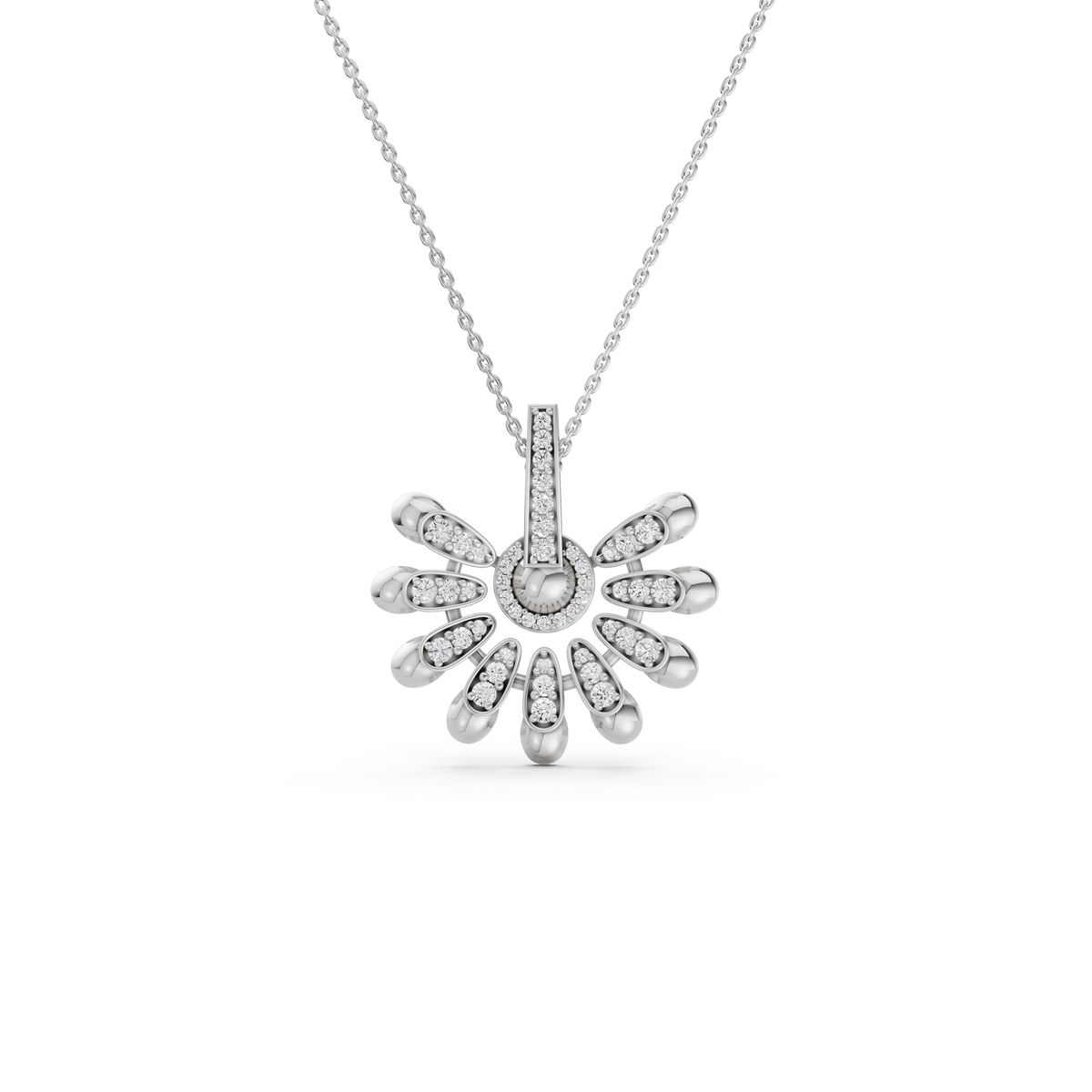 Radiant Sunburst Diamond Pendant
