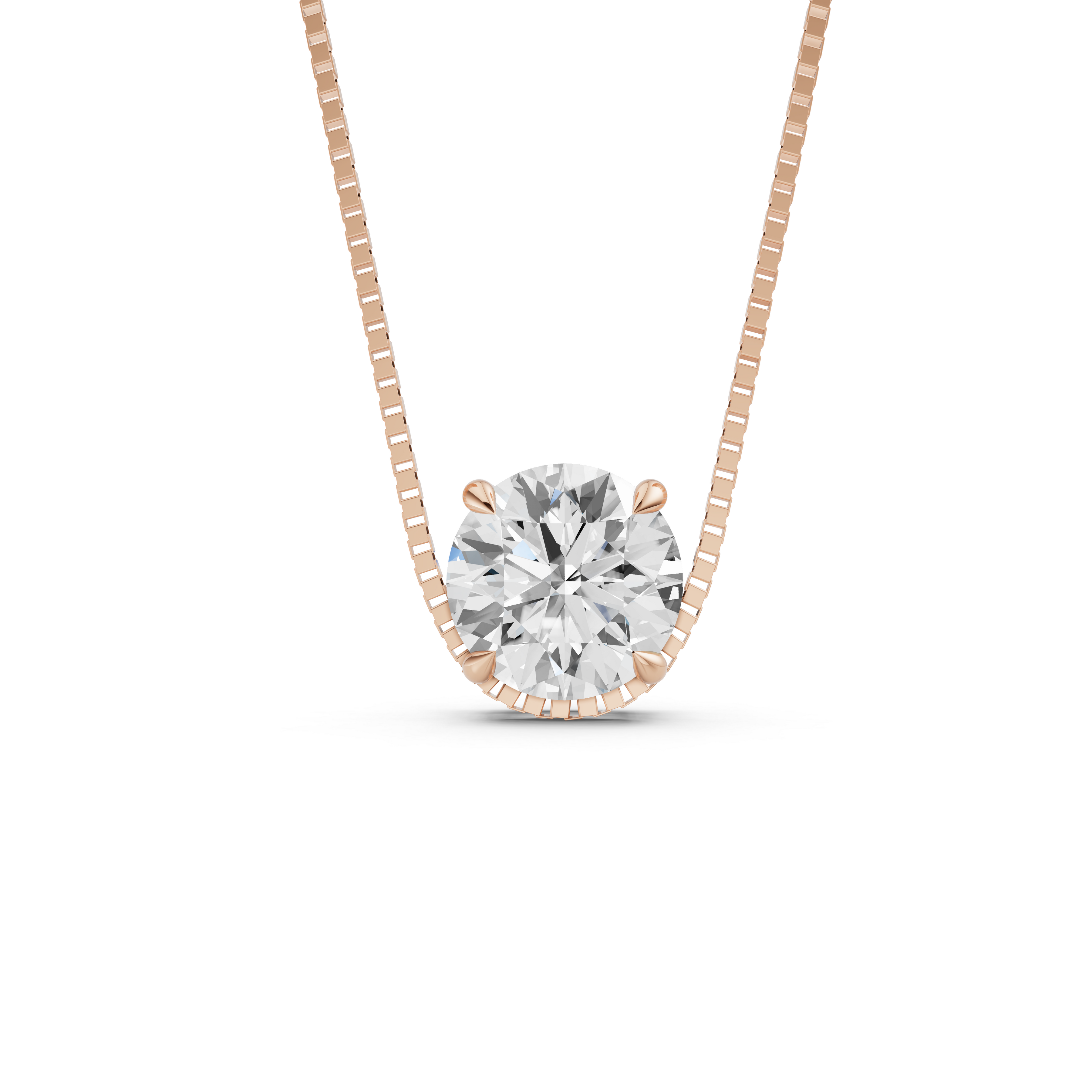Round Solitaire Textured Basket Pendant