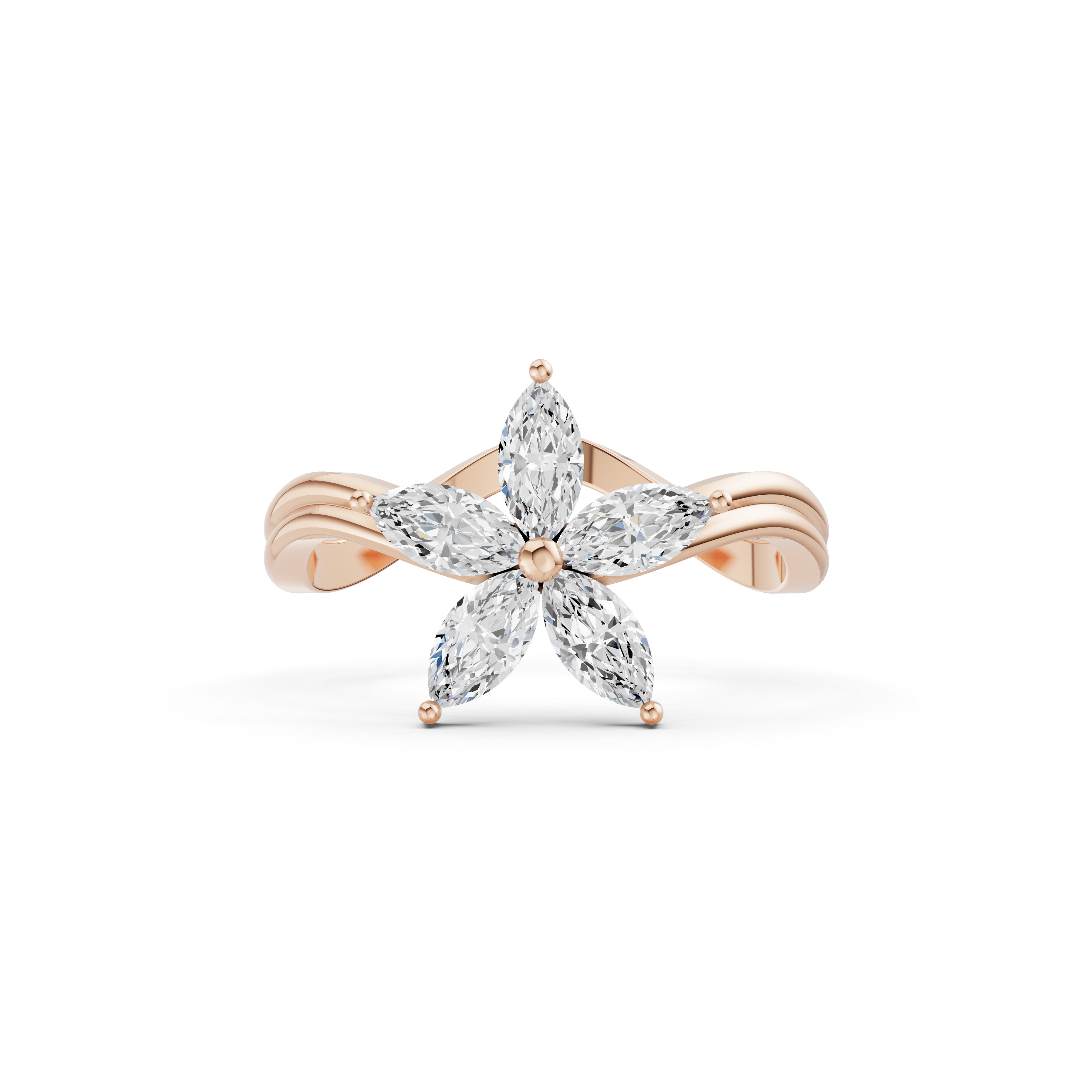 Marquise-Cut Floral Infinity Pendant