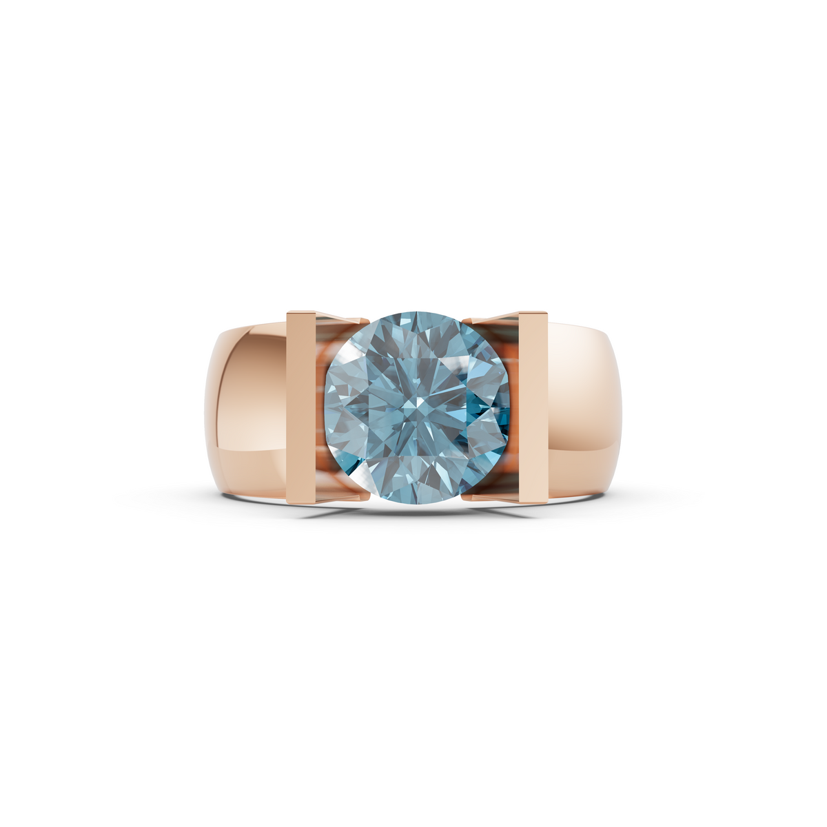 Tension-Set Blue Diamond Band
