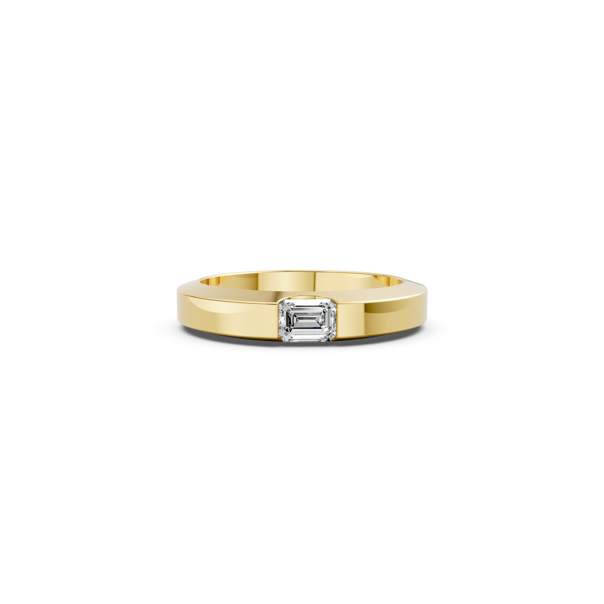 Vesper Emerald Cut Diamond Gold Band