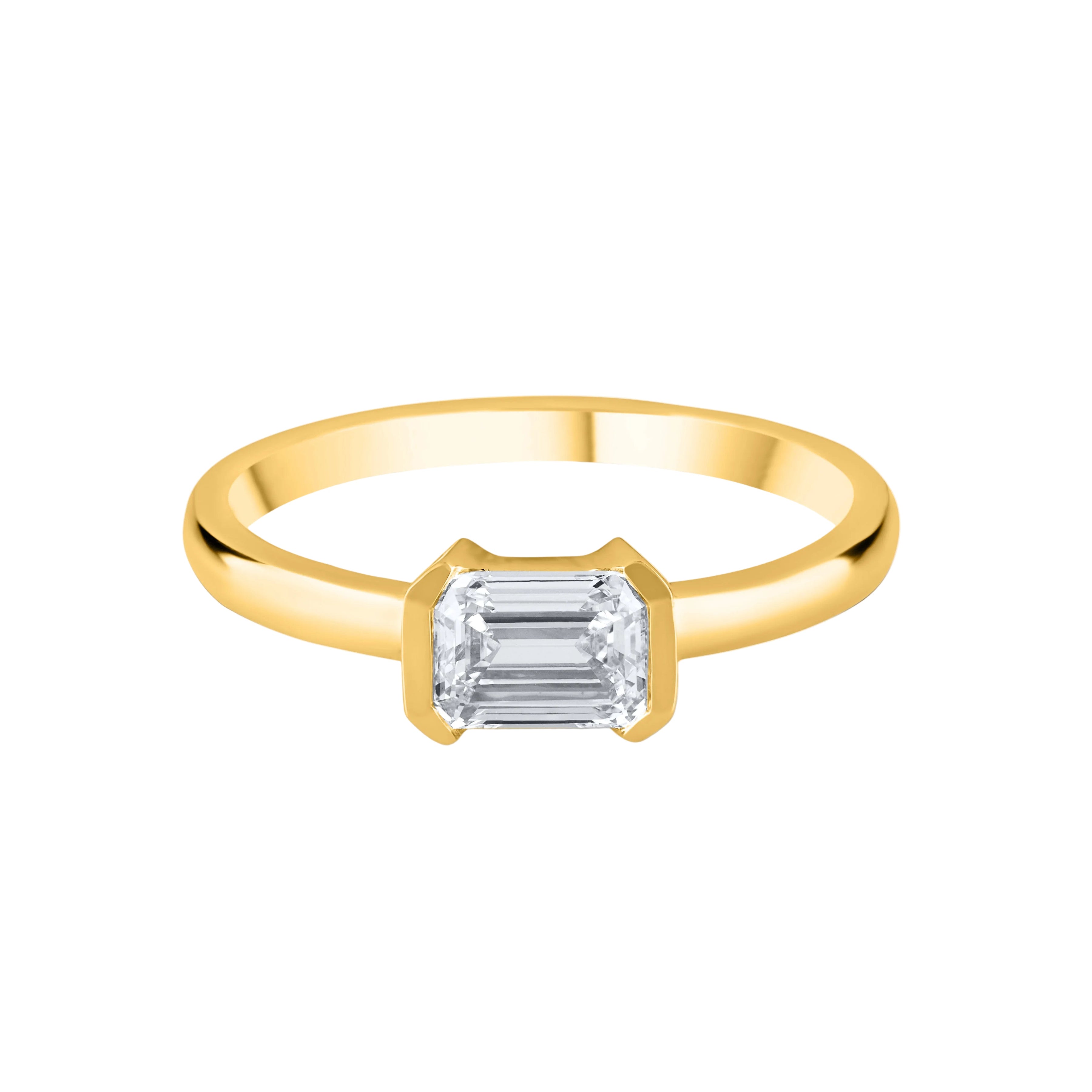 The Horizon Emerald Bezel Ring