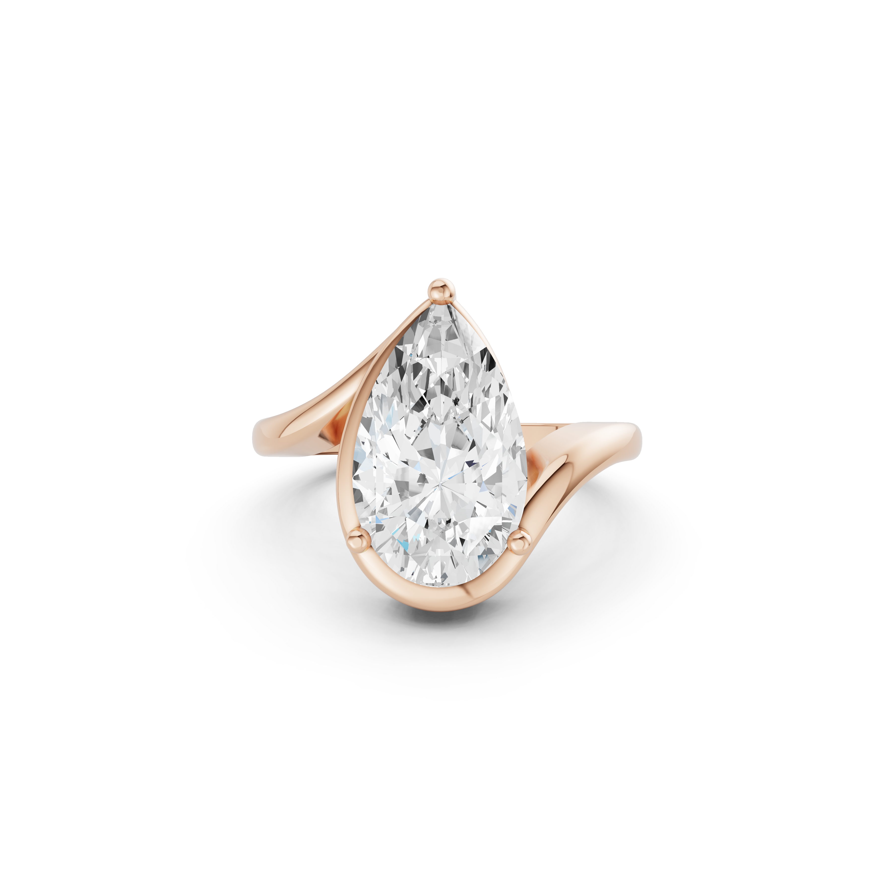 Pear Canary Wave Ring
