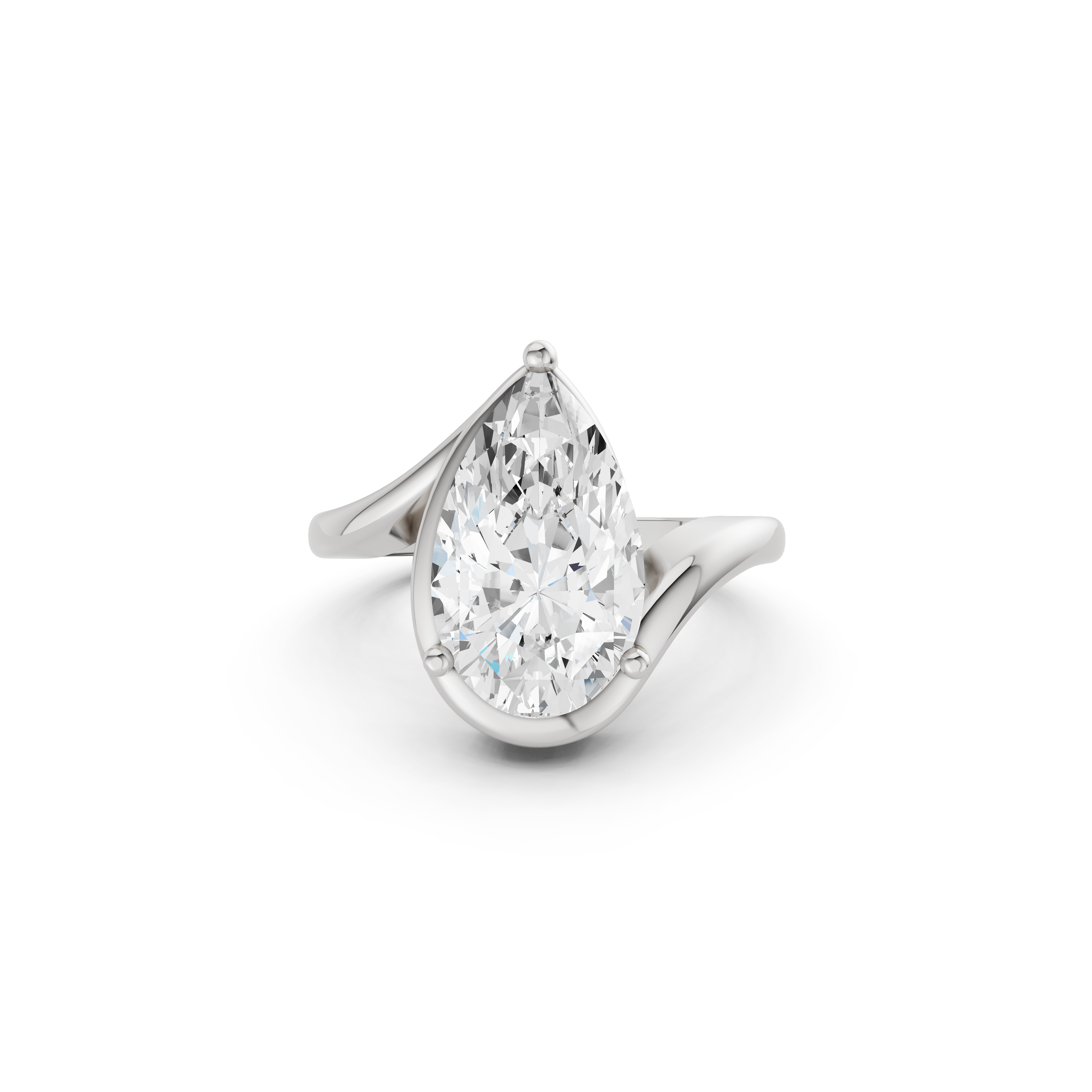 Pear Canary Wave Ring