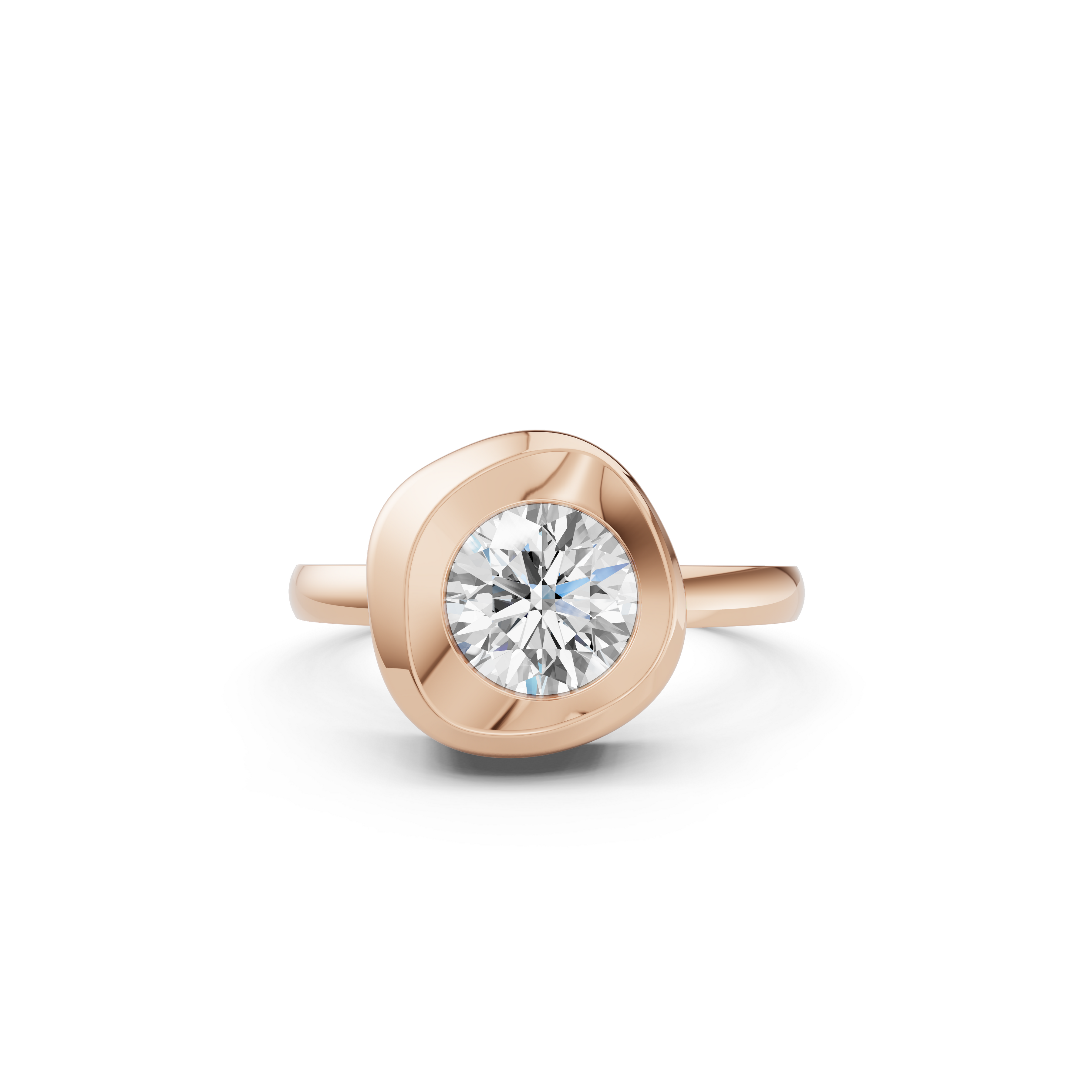 Round Brilliant Bezel-Set Ring