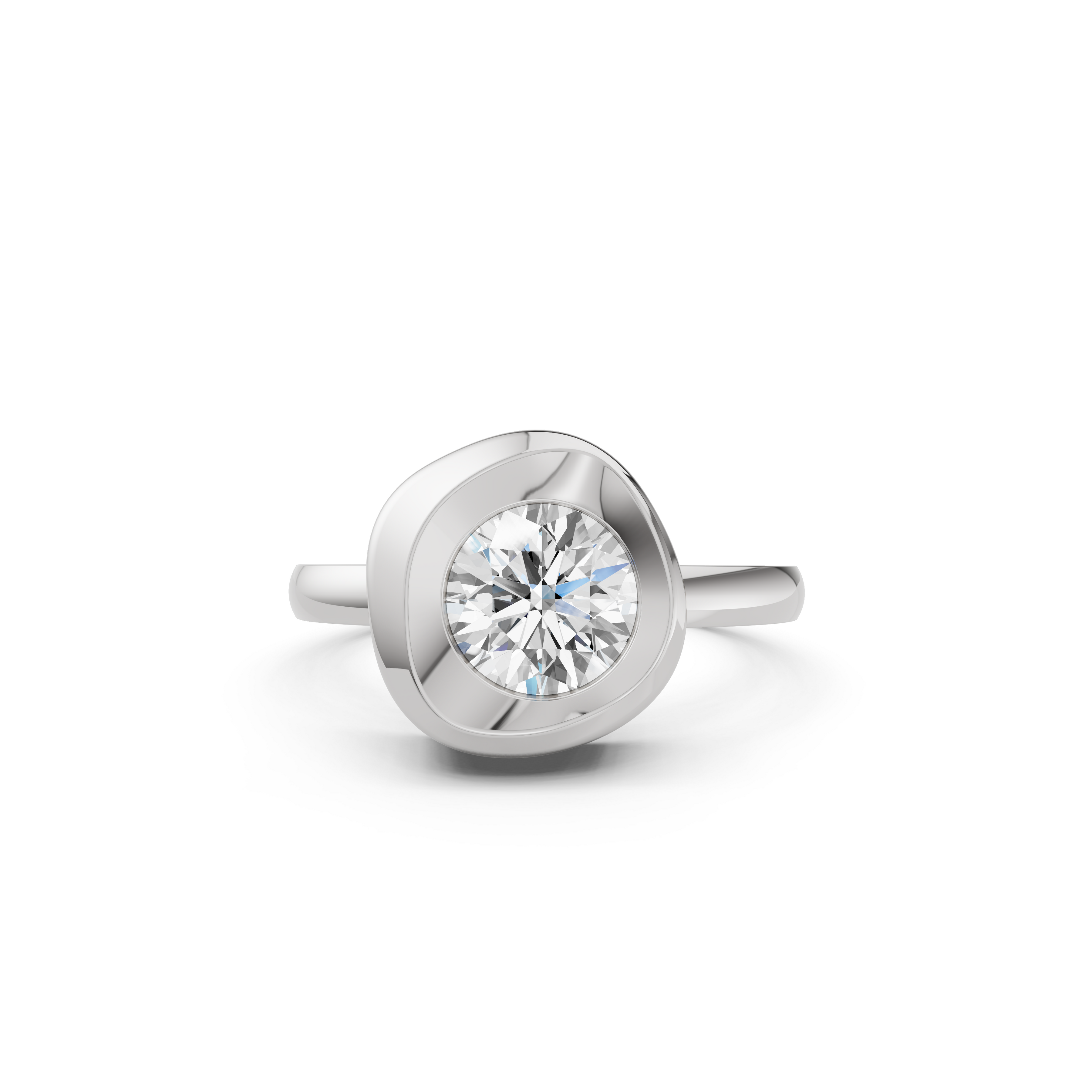 Round Brilliant Bezel-Set Ring