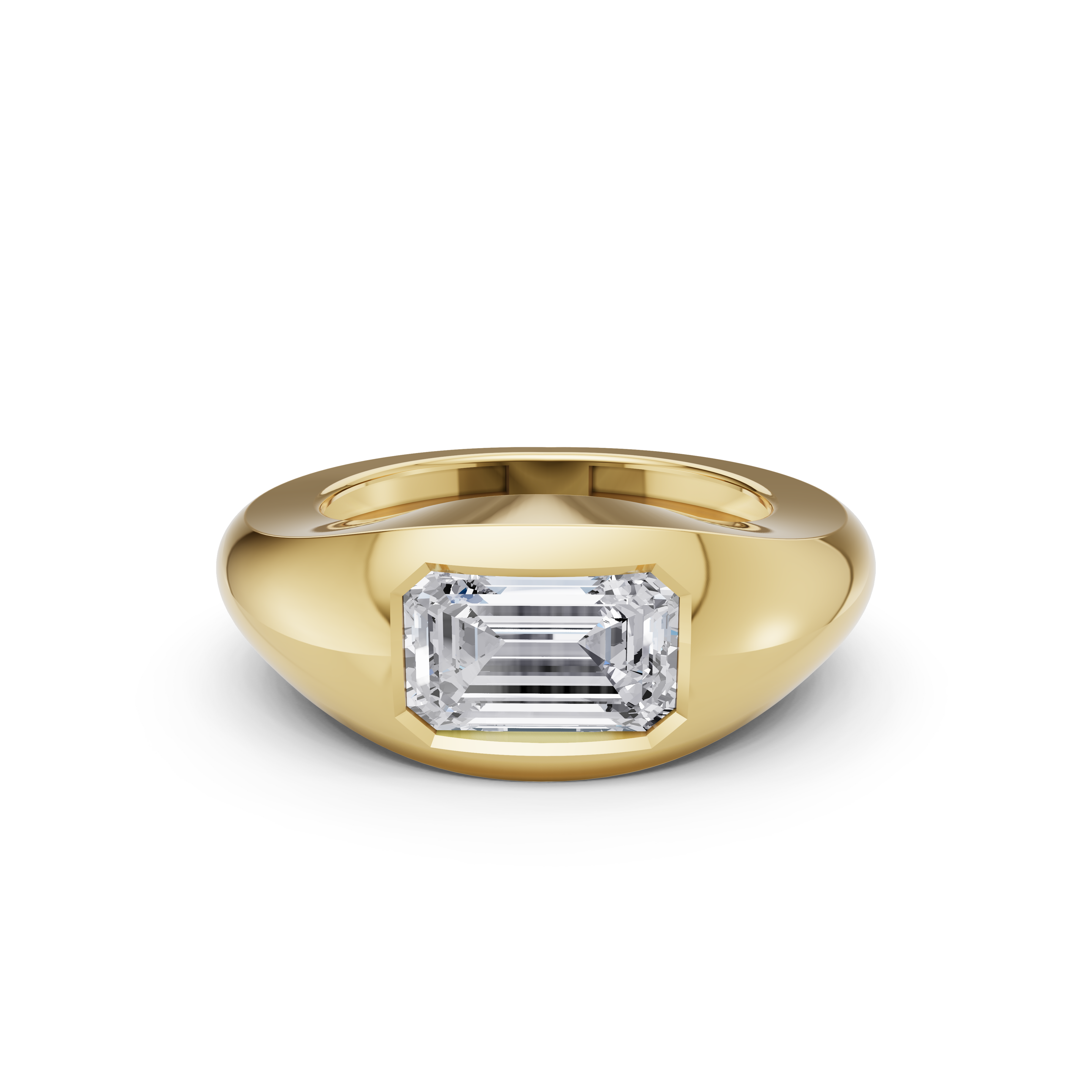 Emerald Flush-Set Signet Ring